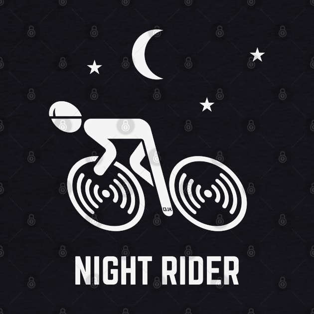 Night Rider (Racing Cyclist / Road Bike / Bicycle / White) by MrFaulbaum